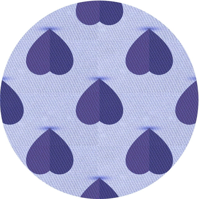 Ahgly Company Tapis d'Intérieur Lavables à la Machine pour la Zone de Pervenche Violette, Rond de 7'