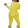 thumbnail image 3 of Women Hooded Tops Trousers Pocket Drawstring Elastic Waist Set, 3 of 7
