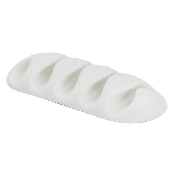 5 Pack Rok Hardware Cable Organizer Cord Management System, Multipurpose Quintuple Cable Clip, Desktop Cable Organizer, White