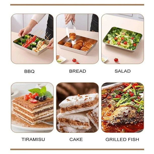 Recipiente de acero inoxidable para almacenar alimentos con tapa hermética para mayor frescura, juego de 2 piezas y apto para lavavajillas para una limpieza fácil, ideal para preparar