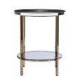 thumbnail image 3 of SEI Furniture Table d'Appoint Ronde en Métal-Faux Marbre Noir-Blanc, 3 of 3