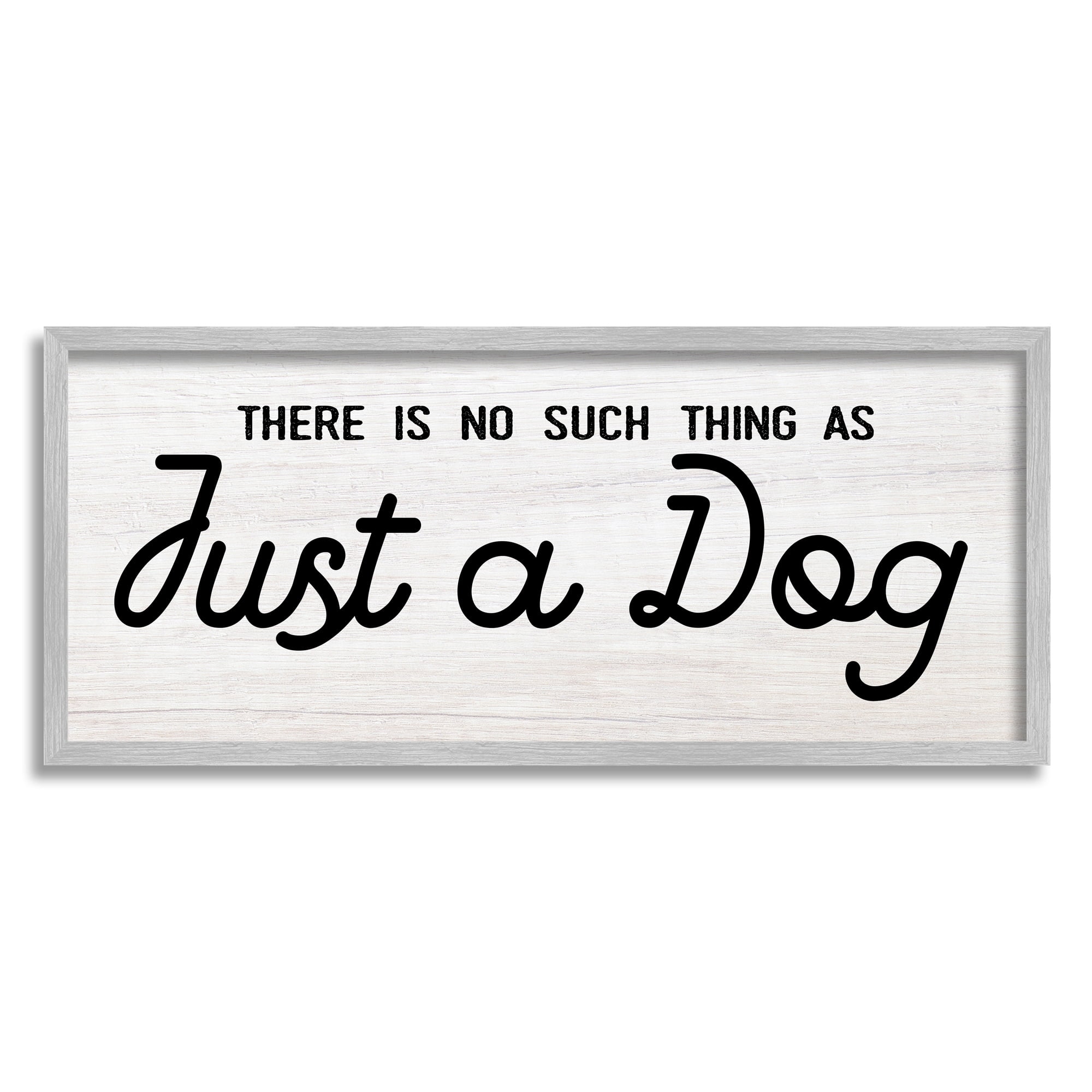 Stupell Industries Just A Dog Rustic Typography Animal Lover Quote Framed Wall Art, 24 x 10, Design by Daphne Polselli