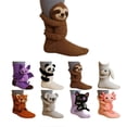 thumbnail image 1 of 3D Novelty Cartoon Animal Socks - Christmas Gifts: Cat & Deer Warm Winter Socks for Girls & Women, 1 of 5