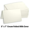 thumbnail image 2 of Hamilco Blank Greeting Cards 5x7 Folded Cream Card stock 80 lb Cover 100 Pack, 2 of 7