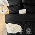 thumbnail image 3 of Twin Comforter Set - 5 Pieces Comforters Twin Size Black, Pintuck Bed in A Bag Pinch Pleat Bedding Sets with All Season Comforter, Flat Sheet, Fitted Sheet and Pillowcases & Shams, 3 of 6