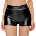 thumbnail image 2 of Women's High Waisted Metallic Booty Shorts Rave Bottoms For Dancing Hot Pants Clubwear for Dance, Party, Festival, 2 of 6