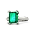 thumbnail image 3 of HeartsAndYou 3ct Natural Emerald Classic Solitaire Engagement Ring 100% 14k SOLID White Gold, 3 of 5