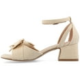 thumbnail image 3 of Journee Womens Zevi Linen Block Heel Dress Sandals, Widths Available, 3 of 9