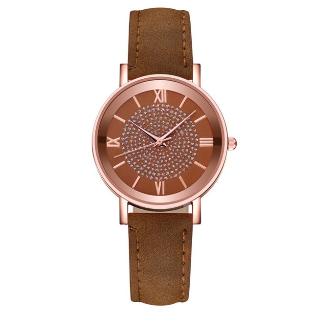 Reloj De Mujer Con Correa De Cuero, Reloj De Pulsera Informal A La Moda, Cristal Redondo Con Temperamento, Reloj Para Chicas, Empresa Escolar, Hogar Monstrate AP006176-02