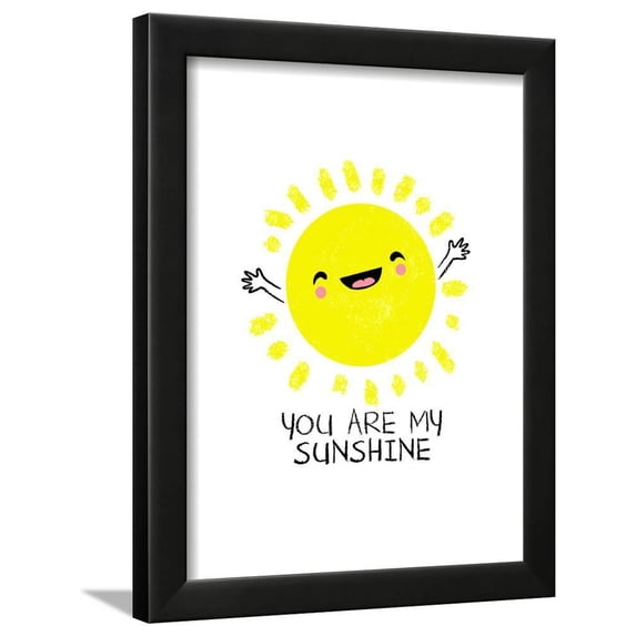 You Are My Sunshine - Cute Sun, Framed Art Print Wall Art by Boots