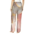 thumbnail image 3 of Uemuo Abstract Marble Texture Pattern Women's Wide Leg Palazzo Lounge Pants with Pockets Light Weight Loose Comfy Casual Pajama Pants-Small, 3 of 9