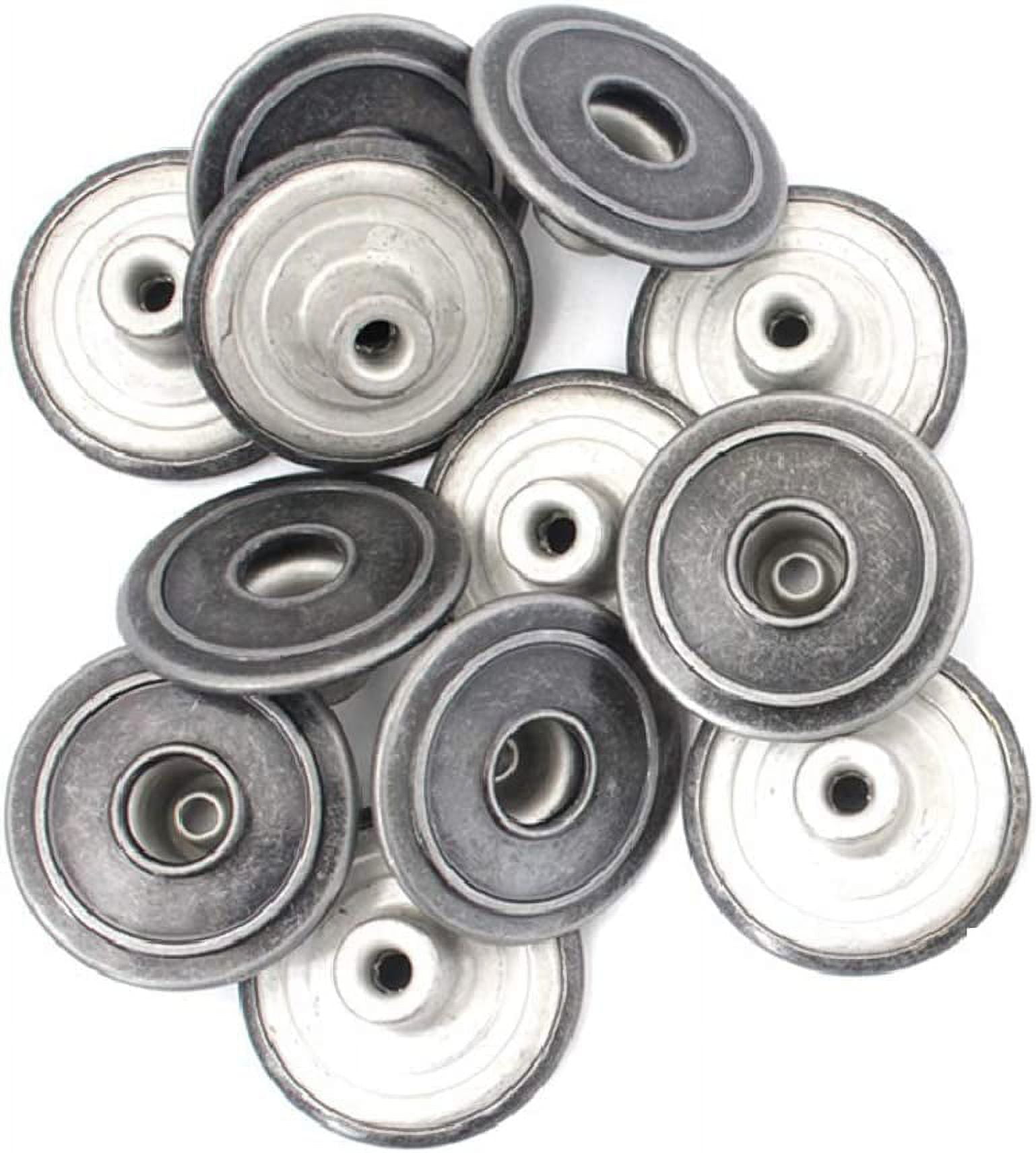 22mm Black Metal Jeans Buttons with Back Pins (Pack of 10) - Trimming Shop