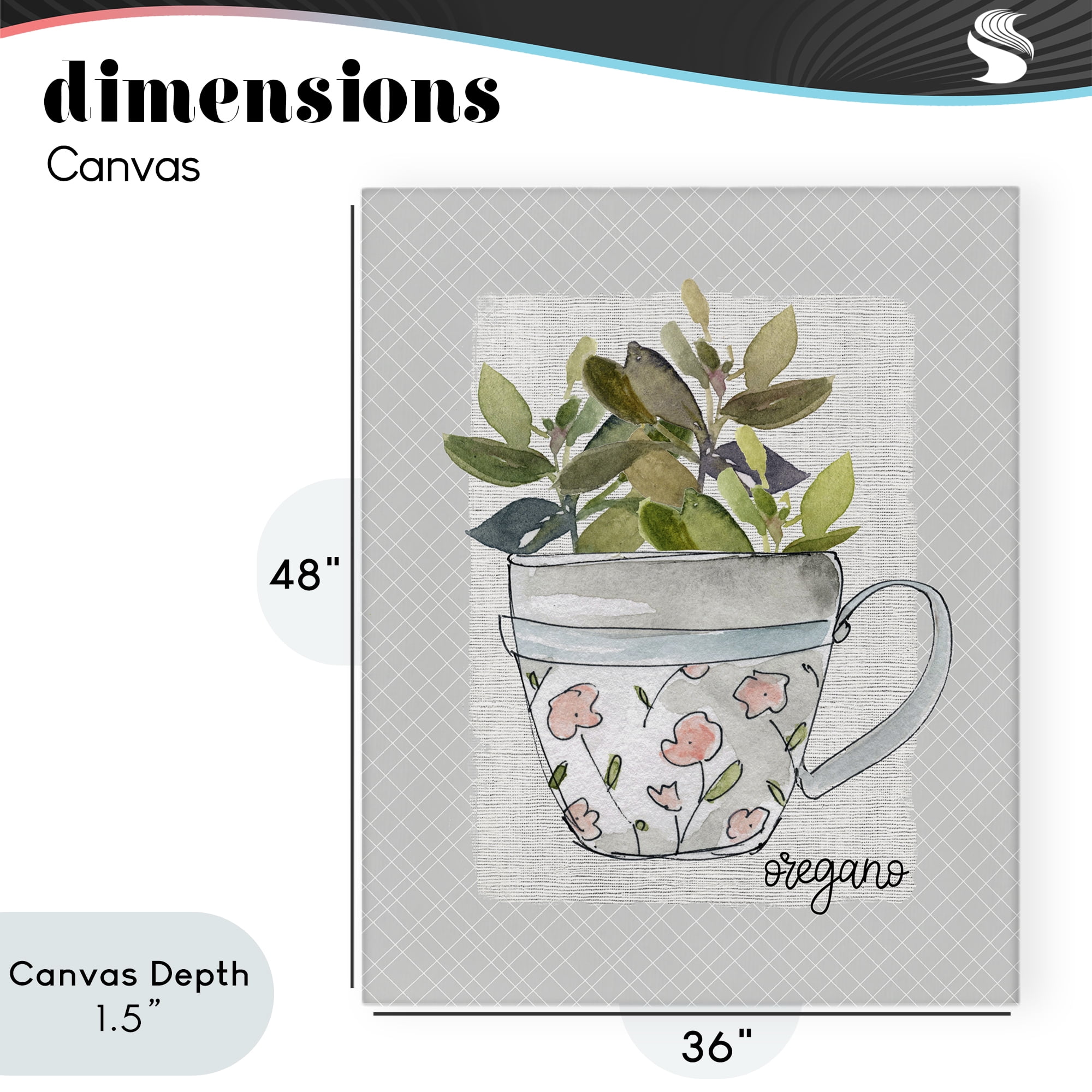 Stupell Industries Oregano Herb Mug Canvas Wall Art, design by Livi Finn