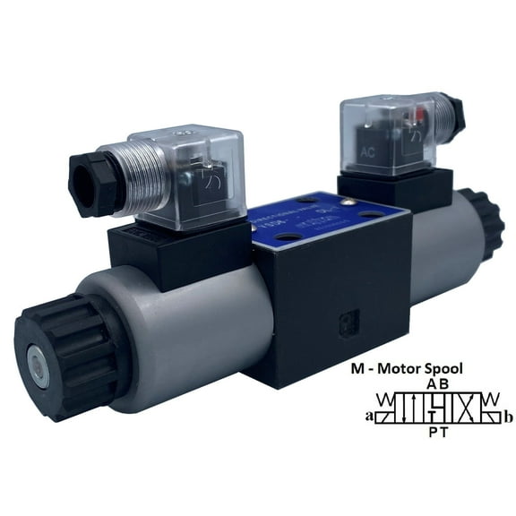Hydraulic Valve Electric Solenoid, D03 (NG6) DIN 46350 Connector 21 GPM 4560 psi 3-Position Soft Shift 110VAC VSD6 series (Balers and Compactors)
