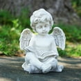 thumbnail image 2 of Northlight 6.5" Sitting Cherub Angel Outdoor Patio Garden Statue - Gray, 2 of 2