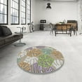 thumbnail image 3 of Ahgly Company Indoor Round Patterned Brown Novelty Area Rugs, 5' Round, 3 of 6