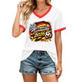 thumbnail image 2 of Women's Football Graphic T-Shirt, Women's V-Neck Short Sleeve Letter Print T-Shirt for Casual Summer for Soccer Tournament 2026 White Size: 2XL, 2 of 5