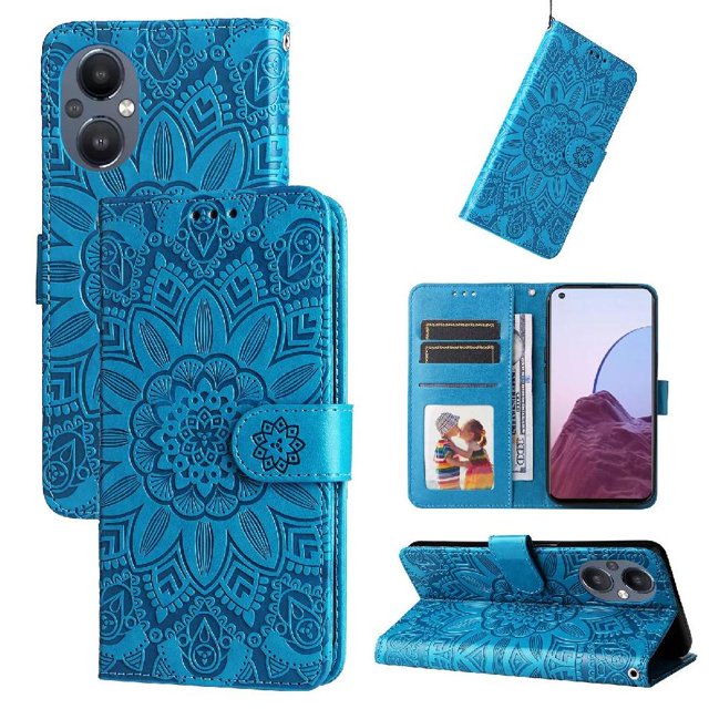 Funda tipo cartera GANGXUN para OPPO Reno 8Z , diseño girasol, cuero PU, soporte, cierre magnético, tarjetero
