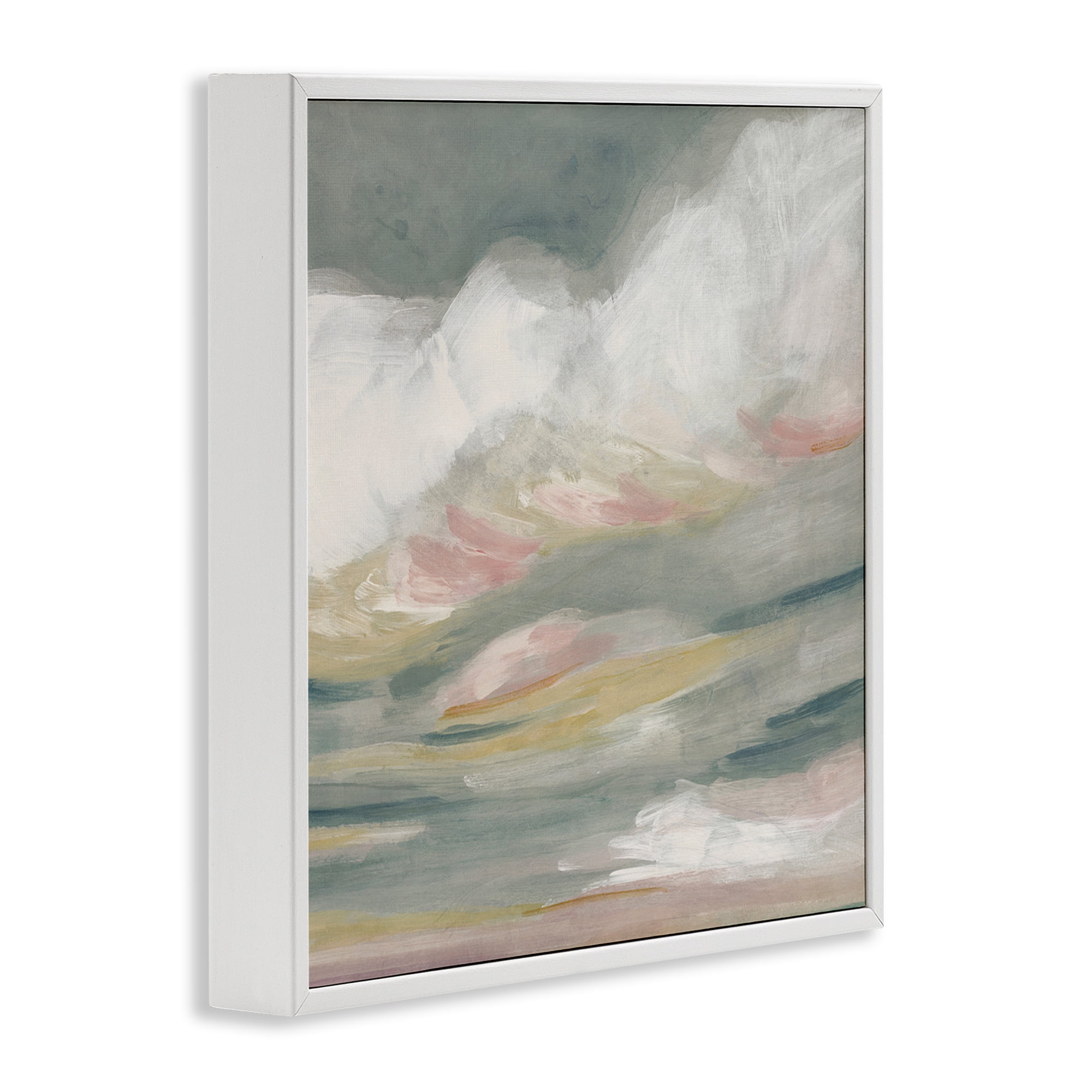 Stupell Industries Storm Clouds Abstraction Landscape Painting White Framed Art Print Wall Art, 17 x 17