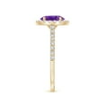 thumbnail image 3 of ANGARA Natural Oval 1.15 ct Amethyst Halo Ring with Diamond Accents in 14K Yellow Gold for Women (Size-8x6mm) | February Birthstone, Anniversary, Jewelry Gift for Women | Natural Amethyst Ring, 3 of 8