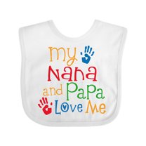 Inktastic My Nana and Papa Love Me Boys or Girls Baby Bib
