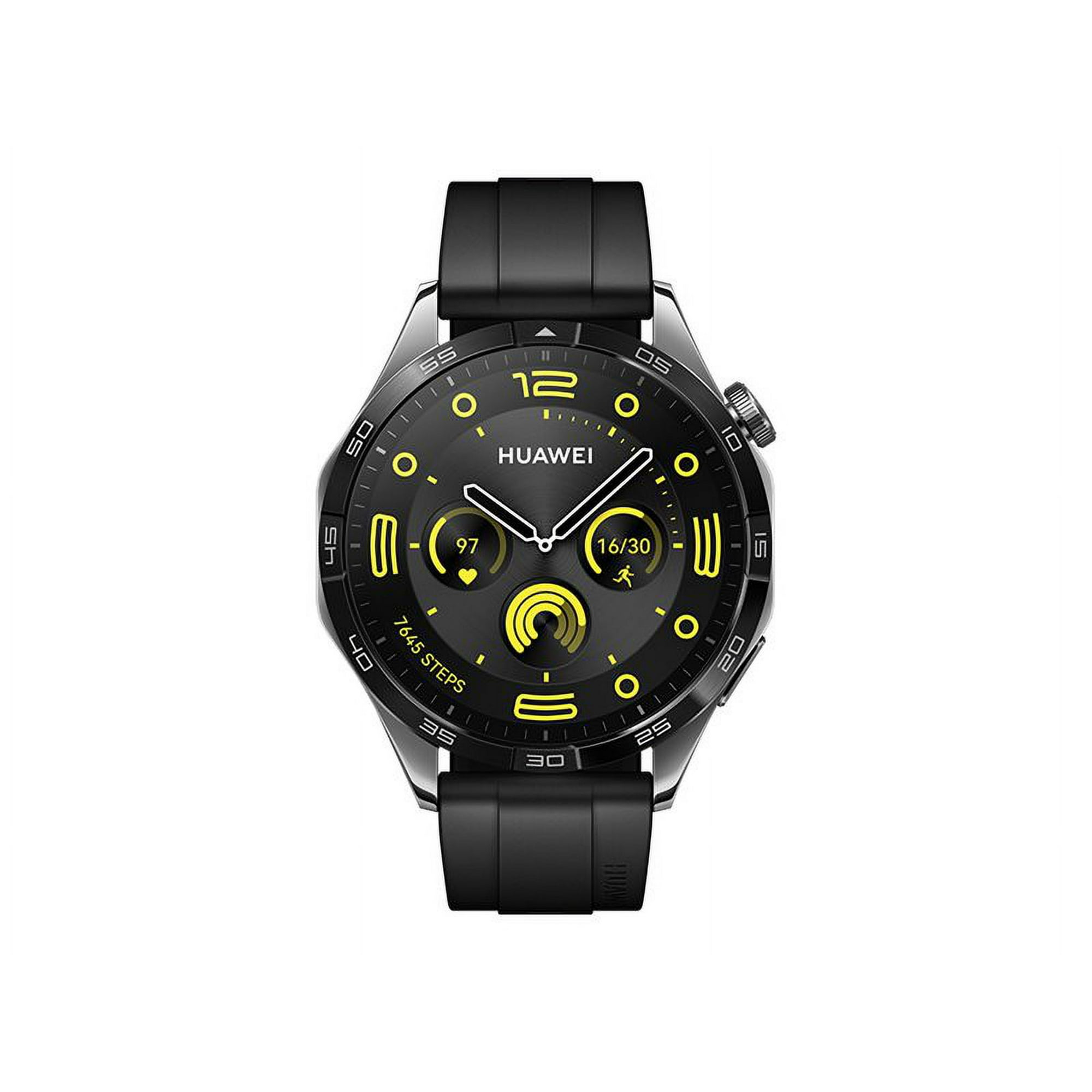 Huawei Watch GT 4 46 mm stainless steel smart watch with strap fluoroelastomer wrist size 5.51 in 8.27 in display 1.43 NFC Bluetooth 1.69 oz black Walmart