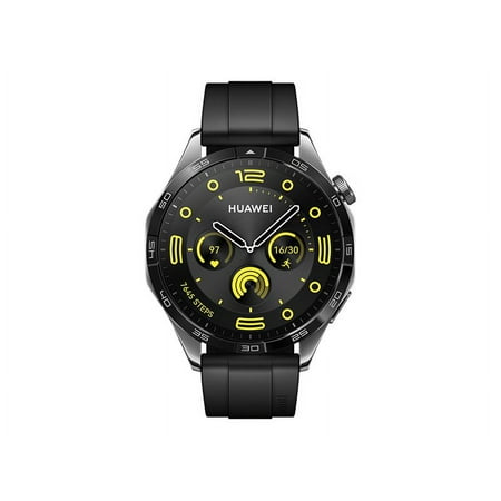 Huawei Watch GT 4 46 mm stainless steel smart watch with strap fluoroelastomer wrist size 5.51 in 8.27 in display 1.43 NFC Bluetooth 1.69 oz black Walmart