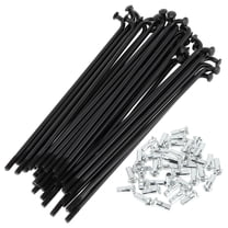 Unique Bargains 1Set Universal Bicycle Spokes 12G Bike Wheel Spokes Nipple Carbon Steel Black-110mm