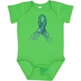 thumbnail image 3 of Inktastic Ovarian Cancer Awareness Teal Ribbon Made of Hearts Boys or Girls Baby Bodysuit, 3 of 5