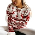 thumbnail image 3 of Chandails de Noël pour Femmes Col Rond Chandail Décontracté Manches Longues Tricoté Automne Hiver, 3 of 7