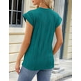 thumbnail image 2 of Alsol Lamesa Women's Crewneck T Shirt Cap Sleeve Summer Tops Trendy Casual Loose Tank Tops, 2 of 6