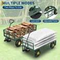 thumbnail image 5 of 900 lbs Steel Garden Dump Cart with Removable Sides, Convert to Flatbed, Heavy Duty Yard Cart with 180°Rotating Handle & 10" All Terrain Wheels, Utility Dump Wagon for Lawn Farm Backyard, 5 of 8