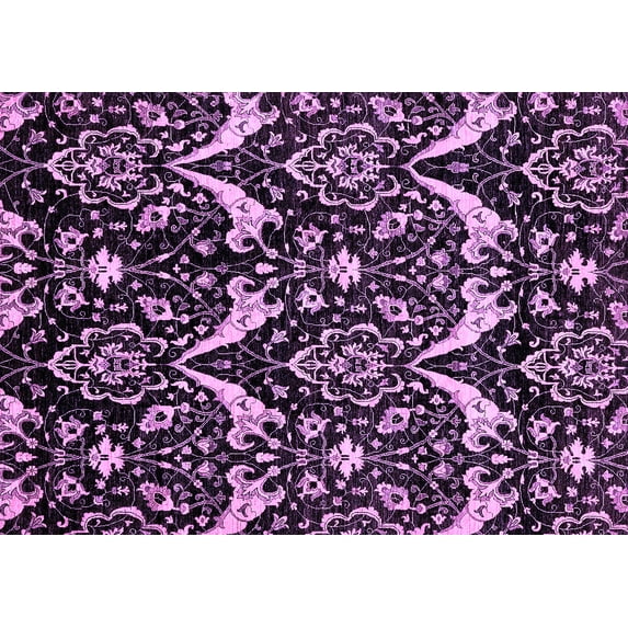 Ahgly Company Indoor Rectangle Abstract Purple Modern Area Rugs, 8' x 12'