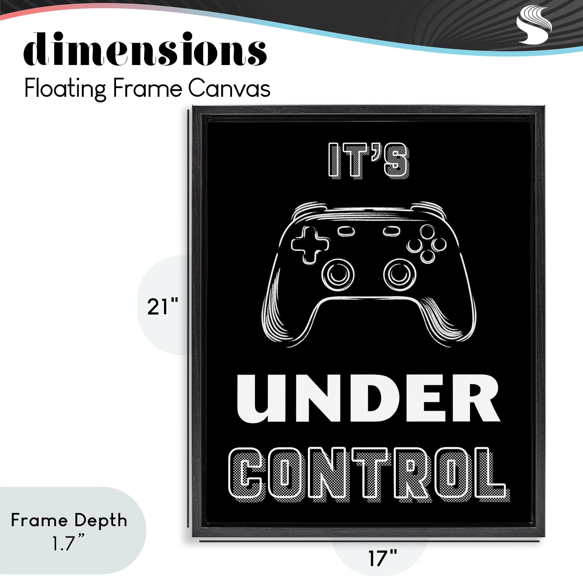 Stupell Industries Under Control Gamer Black Framed Floater Canvas Wall Art, design by Marcus Prime