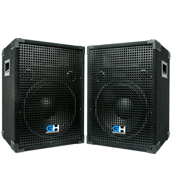 GH12L - Pair of Passive 12 Inch 2-Way PA/DJ Loudspeaker Cabinets - 700 Watt Full Range PA/DJ Band Live Sound Speakers