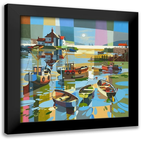 James, David 12x12 Black Modern Framed Museum Art Print Titled - Low Tide