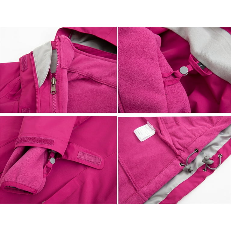 Diamond Candy Womens 3 in 1 Winter Jacket Waterproof Rain Coat with Hood Warm Fleece Ski Jackets Walmart