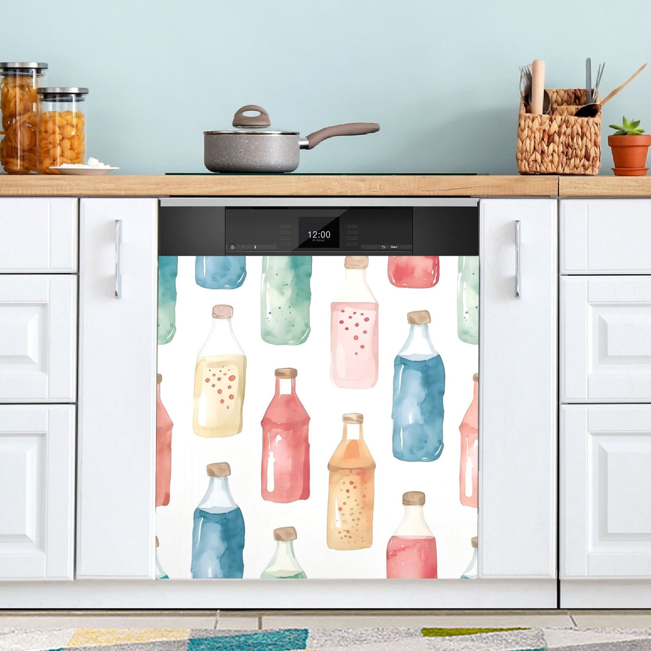 Dishwasher Magnetic Sticker 23x26 Inch Refrigerator Magnetic Sticker Washing Machine Magnetic Sticker Kitchen Panel Magnetic Sticker Home Decor Cartoon Soda Bottle
