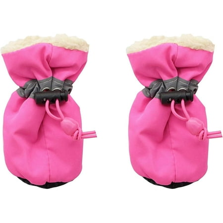 Dog Boots Paw Protectors  Soft Fleece Dog Shoes with Adjustable Reflective Straps  Anti-Slip Sole  Pet Foot Warmers Cover for Small Medium Large Dogs Puppies  4 Sizes (A)