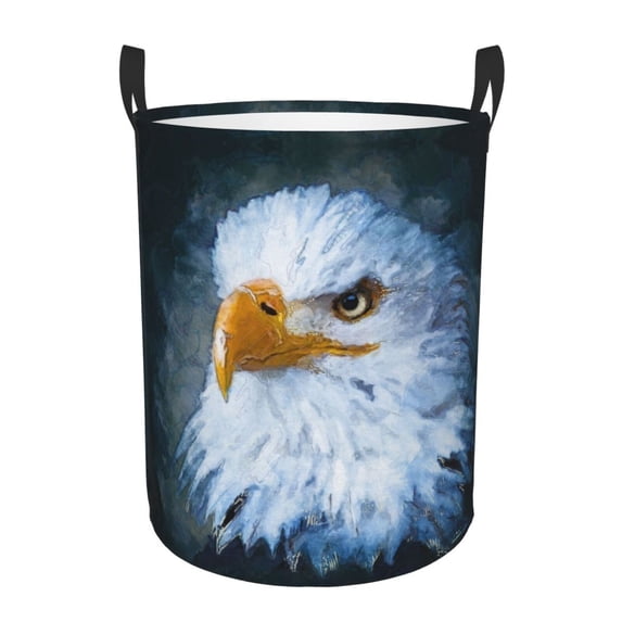XMXT Collapsible Laundry Basket, Eagle Looking Away Painting Waterproof Laundry Hamper, 62L Multicolor