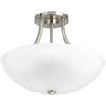 thumbnail image 1 of Progress Lighting P3748-09 2-100W Medium Base Semi-Flush Convertible, Brushed Nickel, 1 of 5