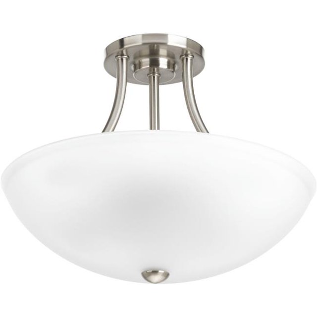 Progress Lighting P3748-09 2-100W Medium Base Semi-Flush Convertible, Brushed Nickel