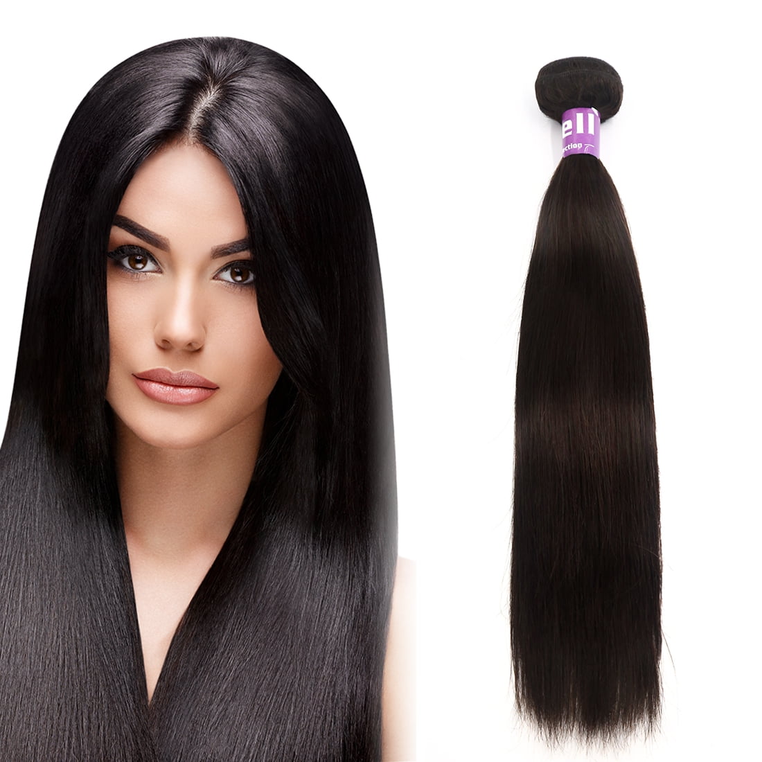 9a Brazilian Straight Virgin Human Hair Extensions Natural Black