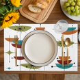 thumbnail image 4 of Wine Red Boho Placemats Set of 4, Geometric Abstract Bohemian Color Block Placemats for Dining Table, Place Mats for Kitchen Tabletop, Waterproof Wipeable Dining Table Mats Set, 4 of 9