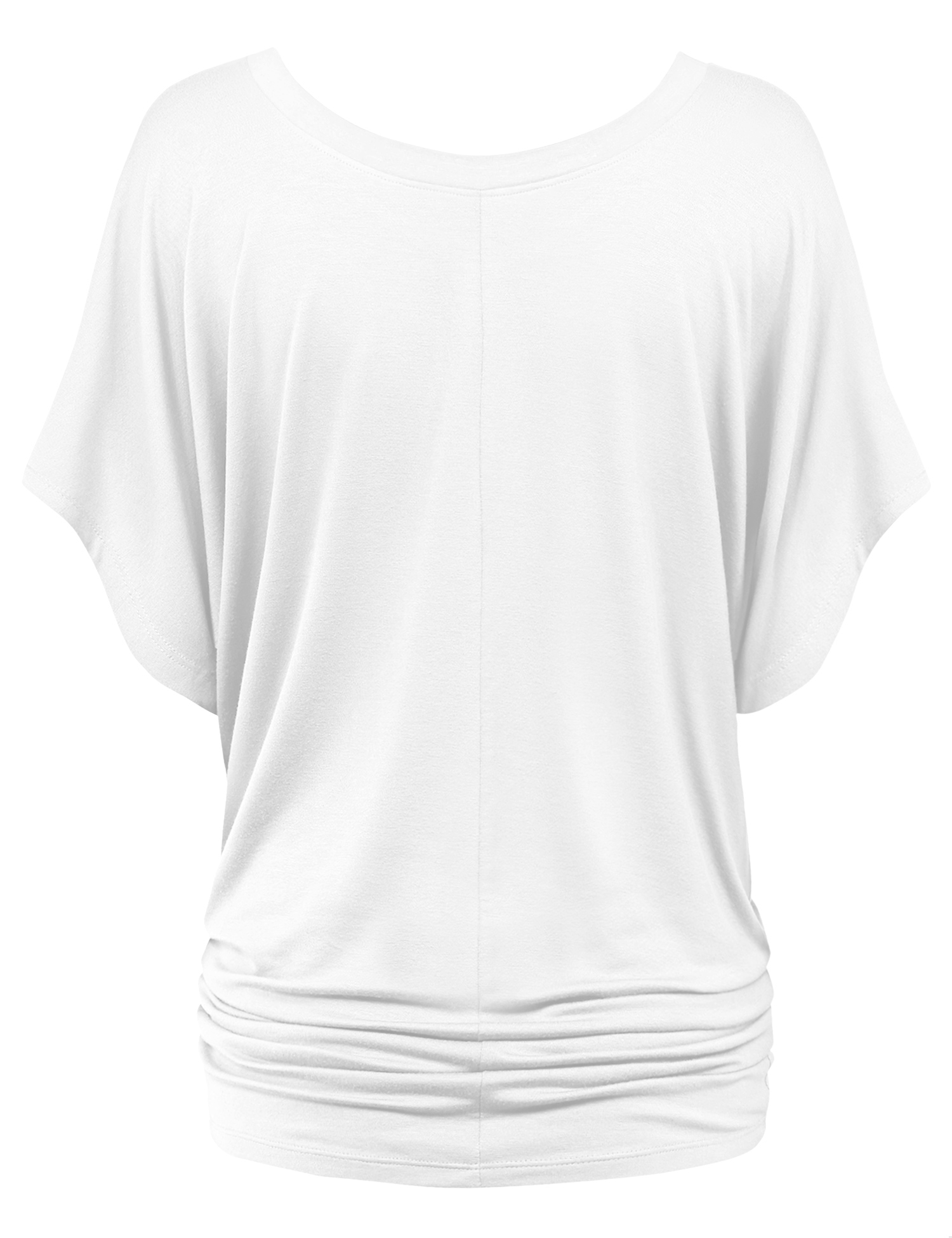 Made by Johnny Women's Boat Neck Short Sleeve Dolman Drape Top S WHITE - image 2 of 6