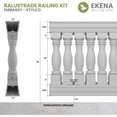 thumbnail image 2 of Ekena Millwork 40"H x 5'L Fiberthane Embassy Unassembled Balustrade Railing Kit, Style D (7" On-Center Spacing to Pass 4" Sphere Code), 2 of 6