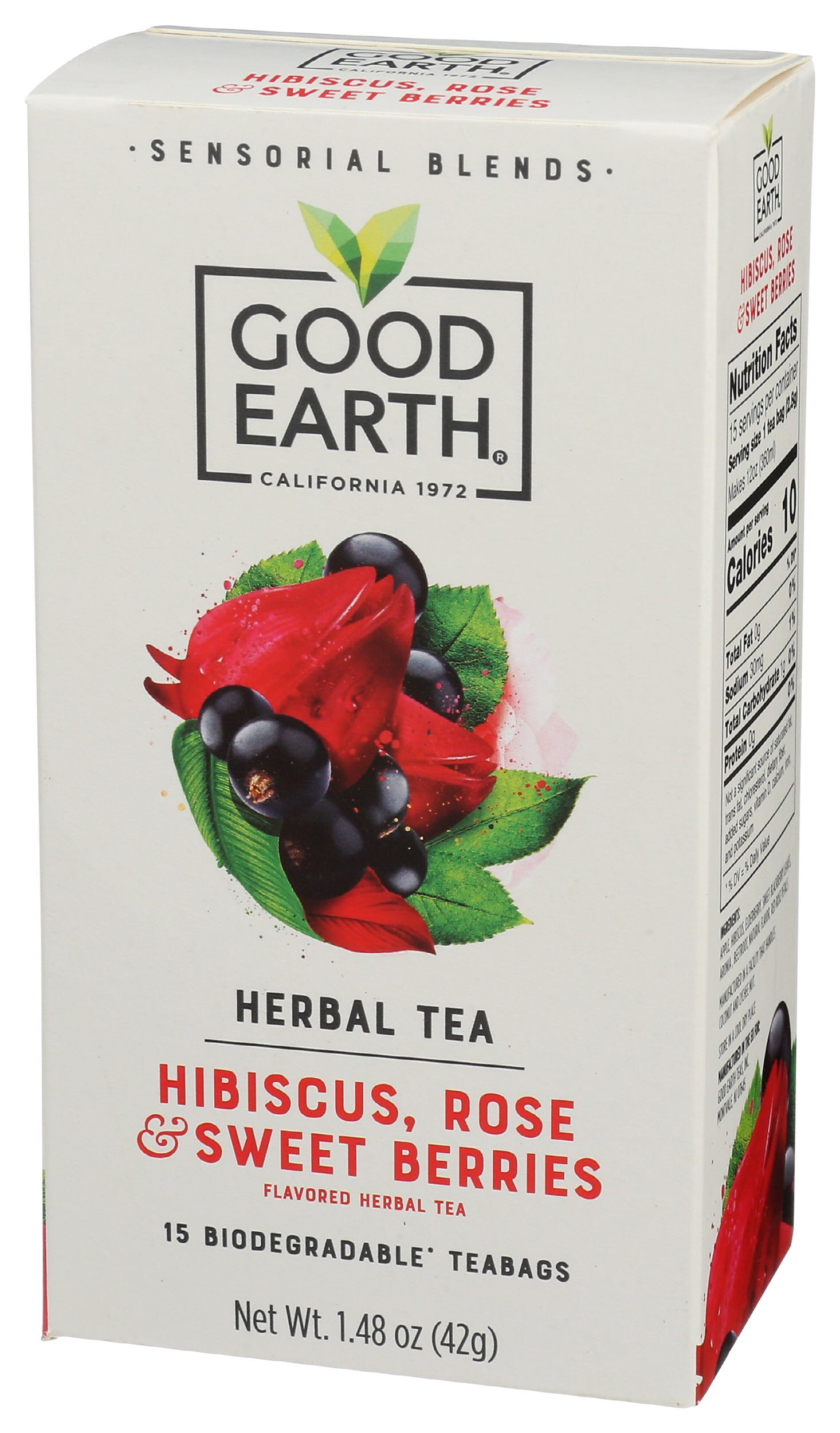 Pack of 5, Good Earth Hibiscus, Rose & Sweet Berries Tea, 1.48 oz​