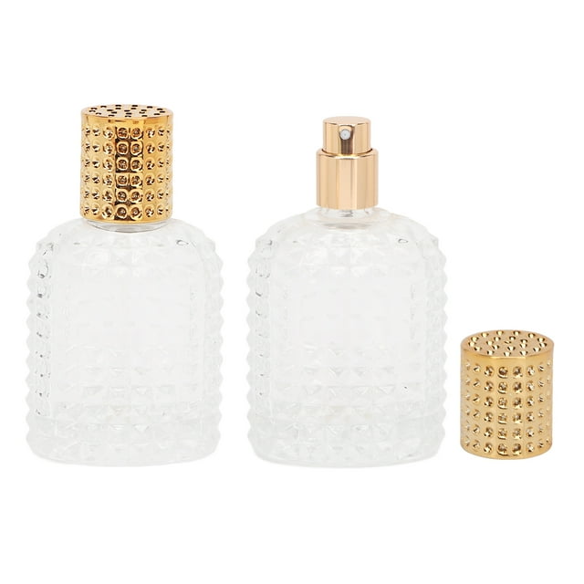 Botellas de vidrio con atomizador para perfume, 2 piezas de atomizador de perfume de vidrio, botella de atomizador de perfume de vidrio transparente, botellas de vid