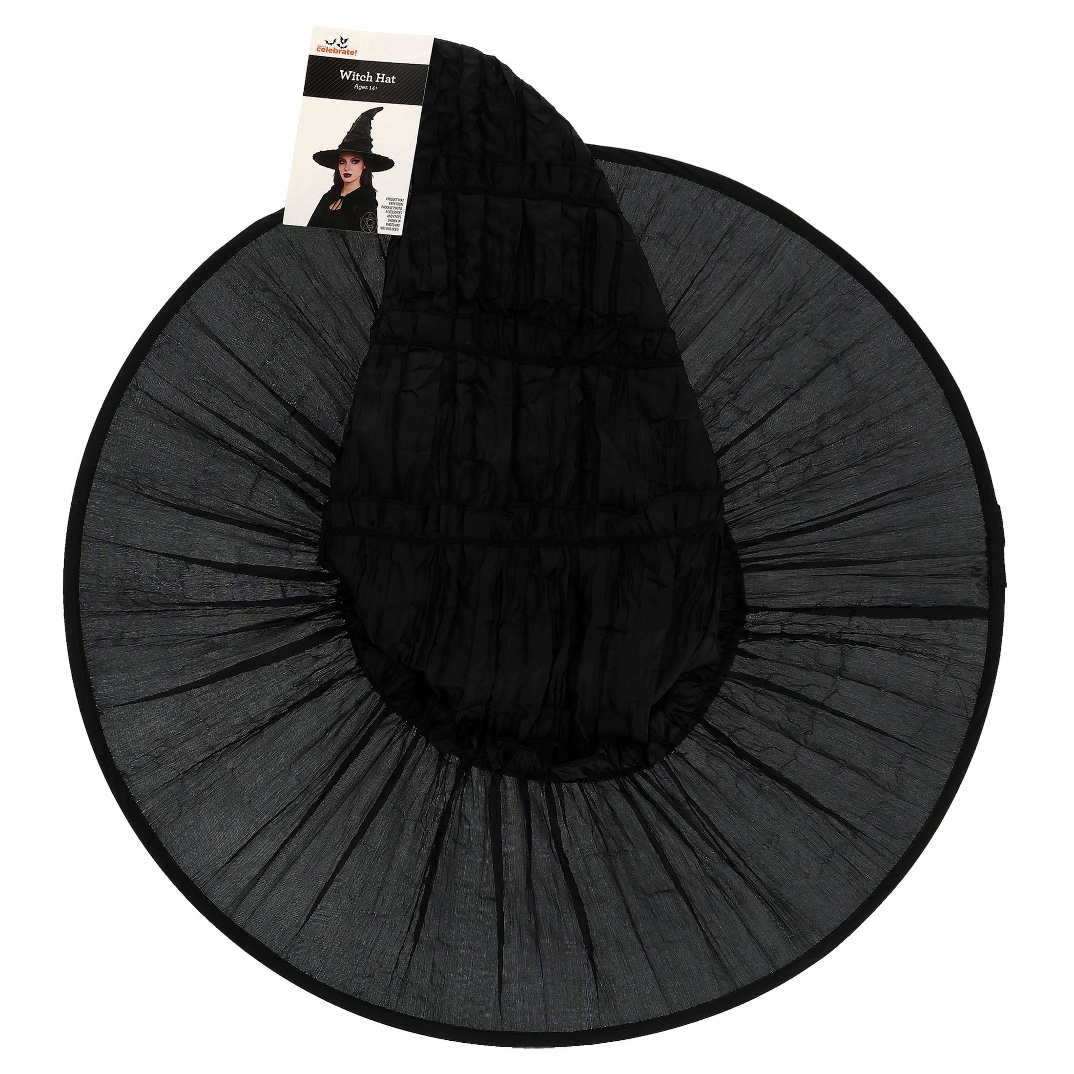 Witch Hat Costume Accessory for Adults, Black, Halloween by Way To Celebrate