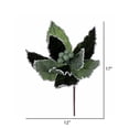 thumbnail image 2 of Vickerman 17" Artificial Green Glitter Petal Poinsettia Christmas Stem, 5 per bag, 2 of 2